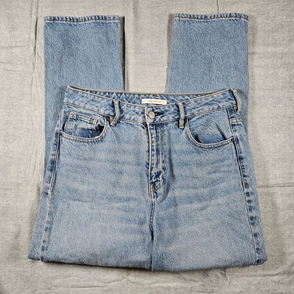 PacSun Womens Light Wash High Waisted 100% Cotton Mom Jeans Size 28